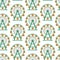Realistic Detailed 3d Ferris Wheel Attraction Seamless Pattern Background. Vector
