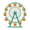 Realistic Detailed 3d Ferris Wheel Attraction. Vector