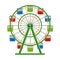 Realistic Detailed 3d Ferris Wheel Attraction. Vector