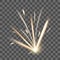 Realistic Detailed 3d Fire Spark on a Transparent Background. Vector
