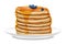 Realistic Detailed 3d Fluffy Pancake Stack. Vector