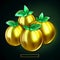 Realistic Detailed 3d Golden Tomatoes. Vector illustration. Generative AI