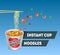 Realistic Detailed 3d Instant Noodles Card Poster Ad. Vector