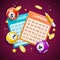 Realistic Detailed 3d Lotto Concept Card Background. Vector