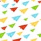 Realistic Detailed 3d Paper Aircraft Seamless Pattern Background. Vector