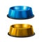 Realistic Detailed 3d Pet Feeding Bowl Set. Vector