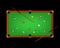 Realistic Detailed 3d Pool Billiard Green Table and Equipments on a Dark. Vector