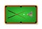 Realistic Detailed 3d Pool Billiard Green Table and Equipments. Vector