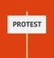 Realistic Detailed 3d Protest Banner on a Orange. Vector