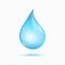 Realistic Detailed 3d Pure Blue Water Drop. Vector