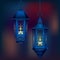 Realistic Detailed 3d Ramadan Oriental Lamps Set. Vector