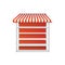 Realistic Detailed 3d Striped Shop Stall Template. Vector