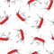 Realistic Detailed 3d Swiss Universal Knife Seamless Pattern Background. Vector