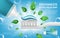 Realistic Detailed 3d Toothpaste Extra Fresh Mint Ads Banner Concept Poster Card. Vector