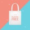 Realistic Detailed 3d Tote Bag Plastic Free Concept. Vector
