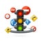 Realistic Detailed 3d Traffic Light Illuminated Concept. Vector