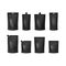 Realistic Detailed 3d Various Black Blank Doypack Template Mockup Set. Vector