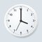 Realistic Detailed 3d Wall Clock on a Grey. Vector