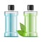 Realistic Detailed 3d Water Mouthwash Set. Vector