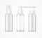 Realistic Detailed 3d White Blank Bottle Spray Template Mockup Set. Vector