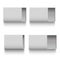 Realistic Detailed 3d White Blank Cardboard Sliding Drawer Box Template Mockup Set. Vector