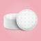 Realistic Detailed 3d White Blank Cosmetic Cotton Pads Template Mockup Set. Vector