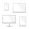 Realistic Detailed 3d White Blank Device Template Mockup Set. Vector