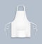 Realistic Detailed 3d White Blank Kitchen Apron Template Mockup. Vector