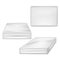 Realistic Detailed 3d White Blank Mattress Template Mockup Set. Vector