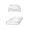 Realistic Detailed 3d White Blank Mattress Template Mockup Set. Vector