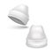 Realistic Detailed 3d White Blank White Beanie Template Mockup Set. Vector