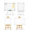 Realistic Detailed 3d White Boards Set. Vector