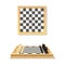 Realistic Detailed 3d Wooden Chessboard Set. Vector