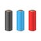 Realistic Detailed 3d Wrapping Plastic Stretch Film Dark, Blue and Red Set. Vector