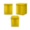 Realistic Detailed 3d Yellow Blank Tin Can Template Mockup Set. Vector