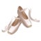 Realistic Detailed Ballet Pointe Shoes on a White Background. Vector