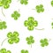 Realistic Detailed Clover Green Plant Seamless Pattern Background. Vector