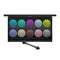 Realistic Detailed Color Shadows Palette Cosmetic Product. Vector