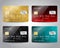 Realistic detailed credit cards set