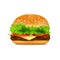 Realistic Detailed Fast Food Burger. Vector