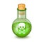 Realistic Detailed Glass Bottle of Green Toxic Poison. Vector