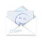 Realistic detailed open mail envelope with a notebook sheet and a painted smile. Unexpected pleasant surprise. Isolated vector on