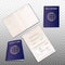 Realistic detailed passport mockup set of 3d vector illustrations isolated.