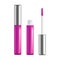 Realistic Detailed Pink Lip Gloss Set Open and Close. Vector
