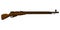 Realistic detailed rifle. Perspective view. Antique brown rifle. 3D. Vector illustration