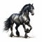 Realistic Digital Airbrushing Of A Black Horse - Thor Friesian Horse Illustration