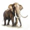Realistic Digital Illustration Of A Fossil Elephant On White Background