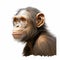 Realistic Digital Painting Of Chimp On White Background