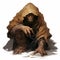 Realistic Digital Painting Of A D&d Troll In Brown Cloak