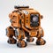 Realistic Digital Robot: Detailed Miniature With Orange And Black Body